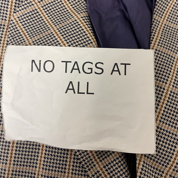 Mens Blazer Jacket Brown Houndstooth Single Breasted Lined Sport Coat 90s Preppy - Picture 5 of 6